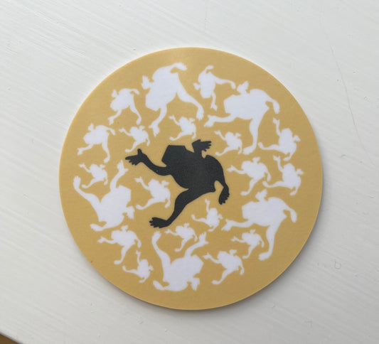 Glasunderlägg jubileumsgroda gul