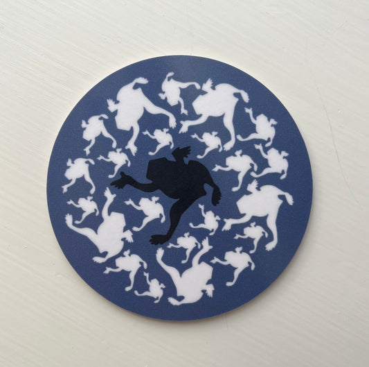 Glasunderlägg jubileumsgroda blå