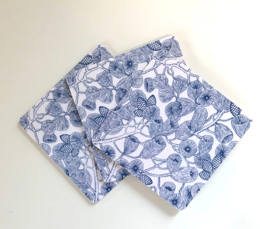 Paketpris 4 glasunderlägg blå