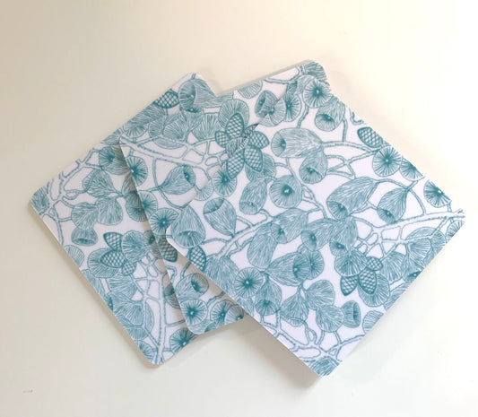 Paketpris 4 glasunderlägg gröna