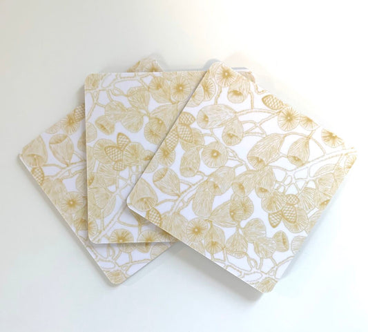 Paketpris 4 glasunderlägg gula